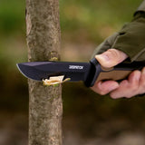 9 inch Heavy Duty Fixed Blade Hunting Knife Rubberized ABS Handle with K Sheath