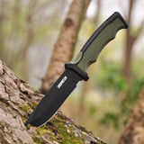 9 inch Heavy Duty Fixed Blade Hunting Knife Rubberized ABS Handle with K Sheath
