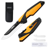 Replaceable Blade Hunting Knife – 3Cr13 Steel (3 Blades Total), Non-Slip TPR Handle, Folding EDC Knife with Sheath