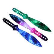 3-Piece Galaxy/Sky Pattern Throwing Knife / Kunai Knife with Nylon Sheath