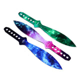 3-Piece Galaxy/Sky Pattern Throwing Knife / Kunai Knife with Nylon Sheath