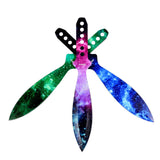 3-Piece Galaxy/Sky Pattern Throwing Knife / Kunai Knife with Nylon Sheath
