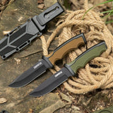 9 inch Heavy Duty Fixed Blade Hunting Knife Rubberized ABS Handle with K Sheath