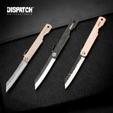Japanese Higonokami Damascus Steel Pocket Knife with Copper Handle