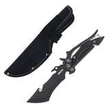 2 in 1 Cool Black Multi-Functional Fixed Blade Scissor Knife with Sheath