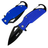 Lightweight EDC Folding Pocket Knife with Carabiner Clip and Fire Starter