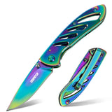 Rainbow Titanium Folding Knife Durable And Stylish