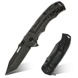 Pocket Folding Knife with Stonewashed Blade and G10 Handle