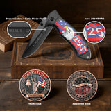 250th Anniversary Folding Knife Gift Set with Liner Lock (Black)