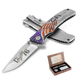 250th Anniversary Folding Knife Gift Set with Steel Frame Lock (Silver)
