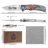 250th Anniversary Folding Knife Gift Set with Steel Frame Lock (Silver)
