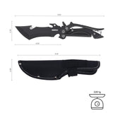 2 in 1 Cool Black Multi-Functional Fixed Blade Scissor Knife with Sheath