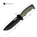 9 inch Heavy Duty Fixed Blade Hunting Knife Rubberized ABS Handle with K Sheath