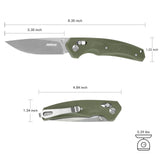 Crossbar Lock Folding Pocket Knife with G10 handle and 3.35" 8Cr13MoV Steel Drop Point Blade