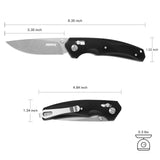 Crossbar Lock Folding Pocket Knife with G10 handle and 3.35" 8Cr13MoV Steel Drop Point Blade