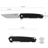 EDC Folding Knife with D2 Stainless Steel Blade, G10 Handle and Pocket Clip