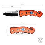 4.5" Closed Folding Pocket Knife Alumina Handle with Rope Cutter and Glass Breaker