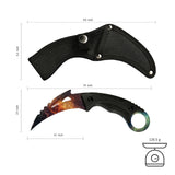 Karambit Knife Fixed Blade with 3D Print
