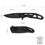 Folding Knife With 8Cr13MoV Stainless Steel Black Blade for EDC