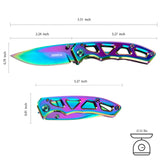 3" Rainbow Pocket Knife with Titanium Coated Steel Handle