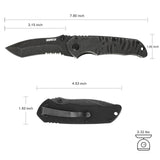 Tanto Folding Knife with G10 Handle and Double Side CNC Treatment