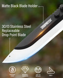 Replaceable Blade Hunting Knife – 3Cr13 Steel (3 Blades Total), Non-Slip TPR Handle, Folding EDC Knife with Sheath
