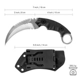 7” Full Tang Karambit Claw Tactical Knife with G10 Handle, K-Sheath