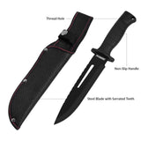 12"Outdoor Bowie Survival Hunting Fixed Blade Knife with Nylon Sheath