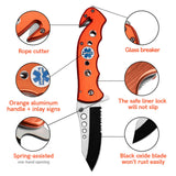 4.5" Closed Folding Pocket Knife Alumina Handle with Rope Cutter and Glass Breaker