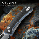 4.25 Inch D2 Steel Drop Point Blade with G10 Handle Pocket Knife