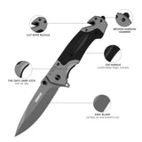 Multifunction EDC Folding Pocket Knife – G10 Handle, Liner Lock with Glass Breaker & Bottle Opener