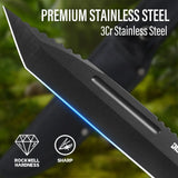 14" Tactical Fixed Blade Knife With Sheath And Window Breaker