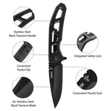 Folding Knife With 8Cr13MoV Stainless Steel Black Blade for EDC