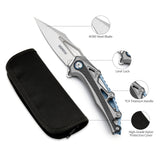 Premium M390 Blade TC4 Titanium Carbon Fiber EDC Knife
