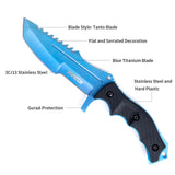 8.5" Full Tang Fixed Blade Knife Dagger Serrated Blade Back With Sheath