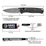 UltraFlight 3.2" Drop Point Damascus Folding Knife Carbon Fiber Handle