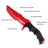 8.5" Full Tang Fixed Blade Knife Dagger Serrated Blade Back With Sheath