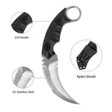 7” Full Tang Karambit Claw Tactical Knife with G10 Handle, K-Sheath