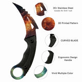 Karambit Knife Fixed Blade with 3D Print