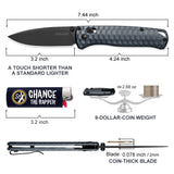 RBLACK UltraFlight 3.2" Drop Point S35VN EDC Folding Knife