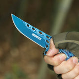 3.5“ 3D Dragon Tactical Folding Knife Flame-Skeletonized Blue Titanium EDC Pocket Knife with Liner Lock