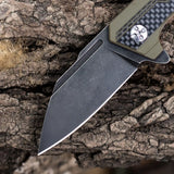 EDC Folding Pocket Knife 8Cr Stainless Steel Blade with G10 Handle and Pocket Clip