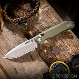 Crossbar Lock D2 Steel Drop Point Blade with G10 Handle Folding Knife