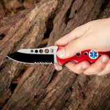 4.5" Closed Folding Pocket Knife Alumina Handle with Rope Cutter and Glass Breaker