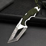 Full Tang Tanto Fixed Blade Knife with Sheath and Cord-Wrapped Handle