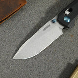 Crossbar Lock D2 Steel Drop Point Blade with G10 Handle Folding Knife