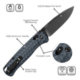 RBLACK UltraFlight 3.2" Drop Point S35VN EDC Folding Knife