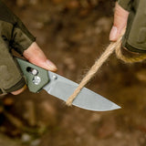 Crossbar Lock Folding Pocket Knife with G10 handle and 3.35" 8Cr13MoV Steel Drop Point Blade