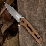 8Cr Blade Pocket Knife with G10 and Carbon Fiber Handles and Bearing System