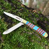Stainless Steel Pocket Knife Double Blade For Outdoor Camping EDC Tool